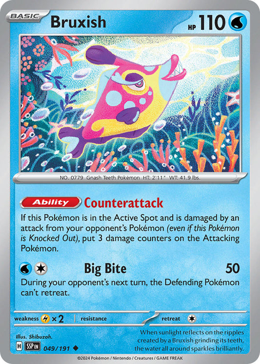 (049/191) Pokemon TCG Surging Sparks Single: Bruxish   Common