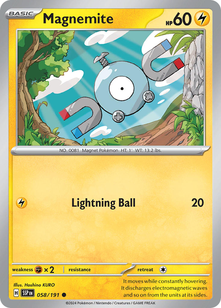 (058/191) Pokemon TCG Surging Sparks Single: Magnemite   Common