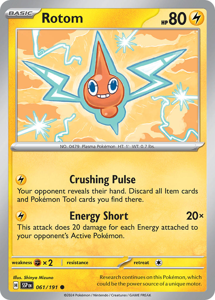 (061/191) Pokemon TCG Surging Sparks Single: Rotom   Common