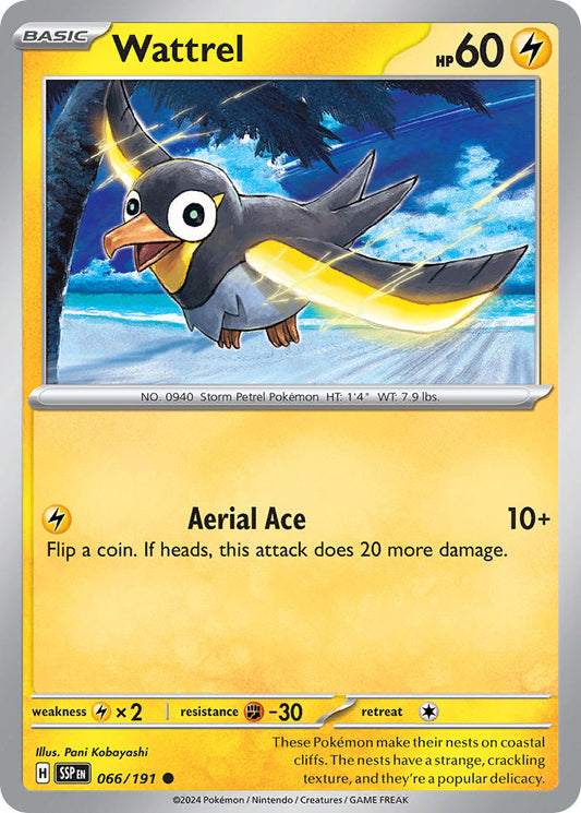 (066/191) Pokemon TCG Surging Sparks Single: Wattrel   Common