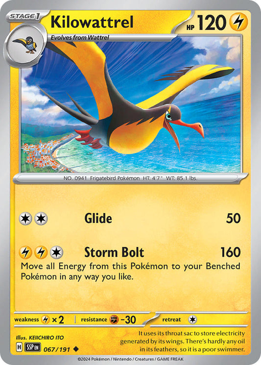 (067/191) Pokemon TCG Surging Sparks Single: Kilowattrel   Common