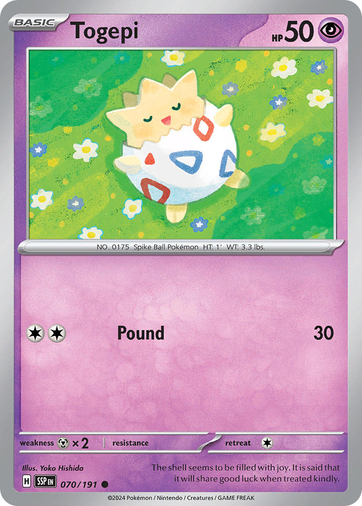 (070/191) Pokemon TCG Surging Sparks Single: Togepi   Common