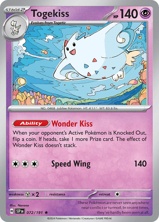 (072/191) Pokemon TCG Surging Sparks Single: Togekiss   Rare