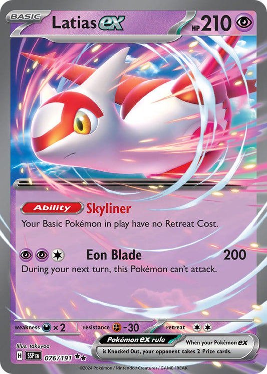 (076/191) Pokemon TCG Surging Sparks Single: Latias ex   Double Rare