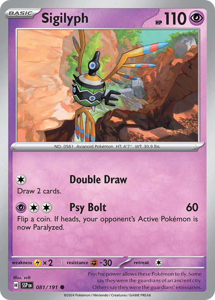 (081/191) Pokemon TCG Surging Sparks Single: Sigilyph   Common