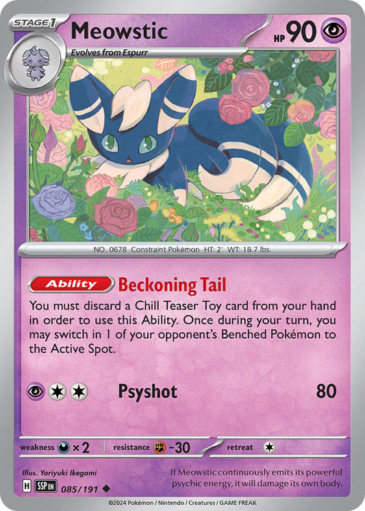 (085/191) Pokemon TCG Surging Sparks Single: Meowstic   Uncommon