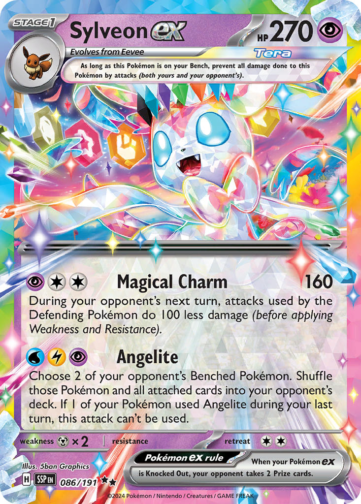 (086/191) Pokemon TCG Surging Sparks Single: Sylveon ex   Double Rare