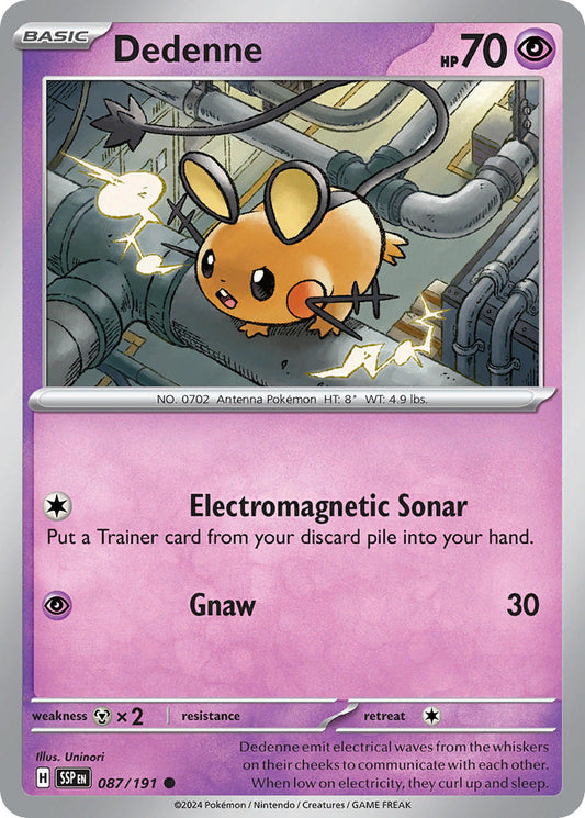 (087/191) Pokemon TCG Surging Sparks Single: Dedenne   Common