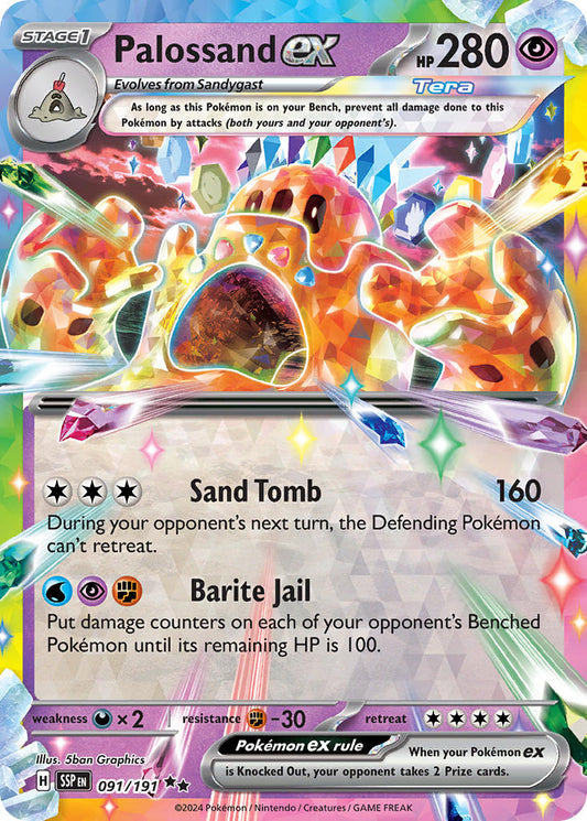 (091/191) Pokemon TCG Surging Sparks Single: Palossand ex   Double Rare