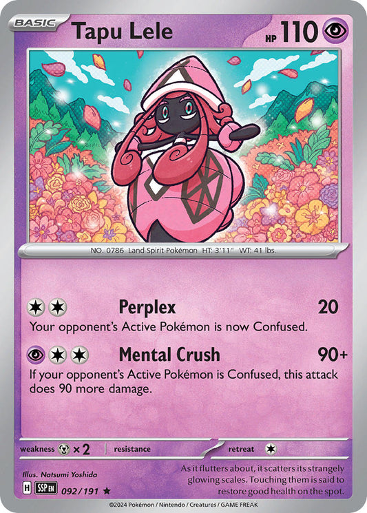 (092/191) Pokemon TCG Surging Sparks Single: Tapu Lele   Rare