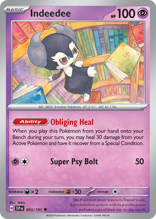 (093/191) Pokemon TCG Surging Sparks Single: Indeedee   Uncommon