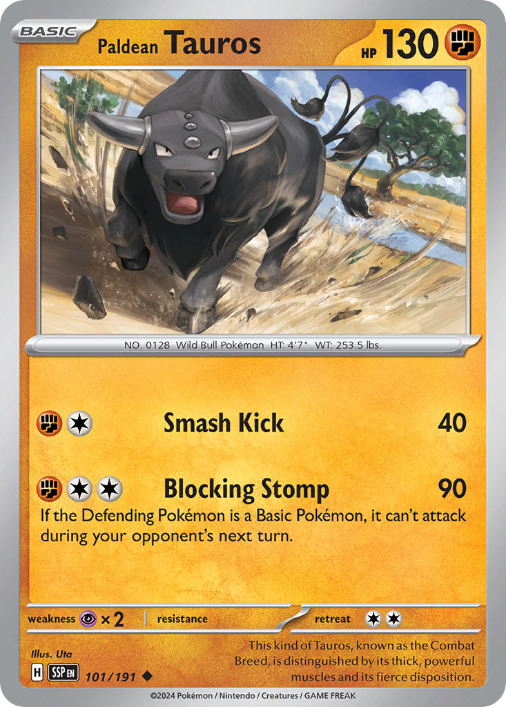 (101/191) Pokemon TCG Surging Sparks Single: Paldean Tauros   Uncommon