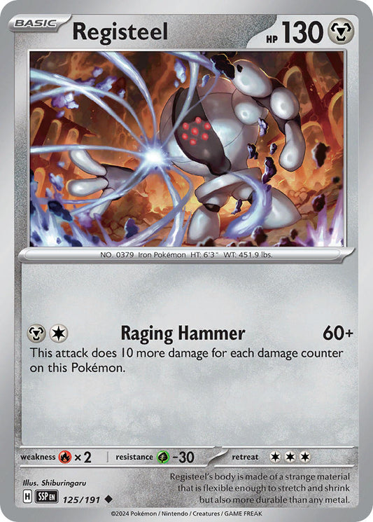 (125/191) Pokemon TCG Surging Sparks Single: Registeel   Uncommon