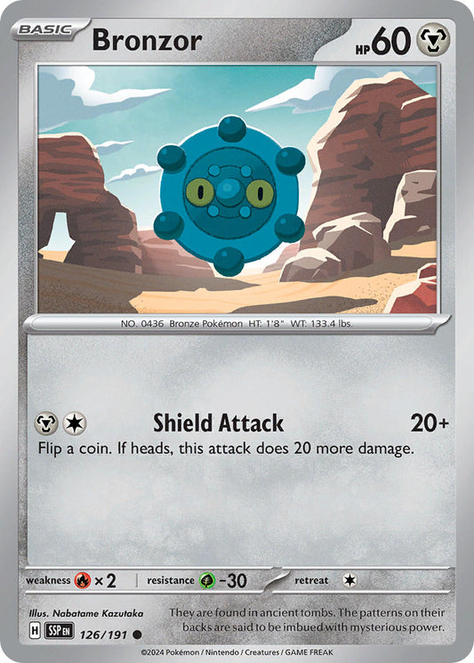 (126/191) Pokemon TCG Surging Sparks Single: Bronzor   Common