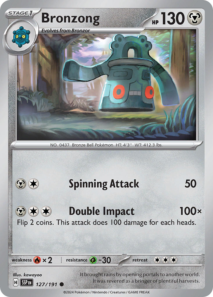 (127/191) Pokemon TCG Surging Sparks Single: Bronzong   Common