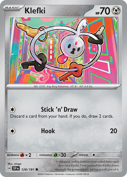 (128/191) Pokemon TCG Surging Sparks Single: Klefki   Common