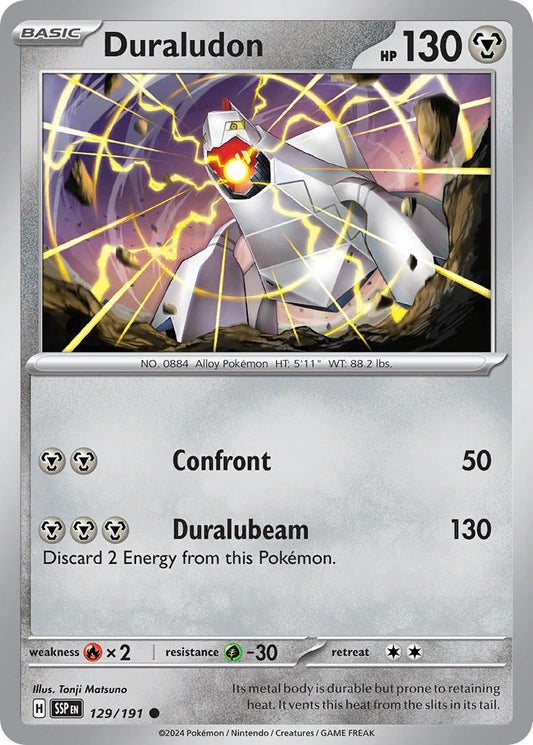 (129/191) Pokemon TCG Surging Sparks Single: Duraludon   Common