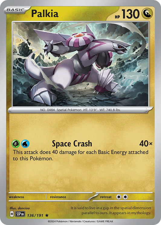 (136/191) Pokemon TCG Surging Sparks Single: Palkia   Rare