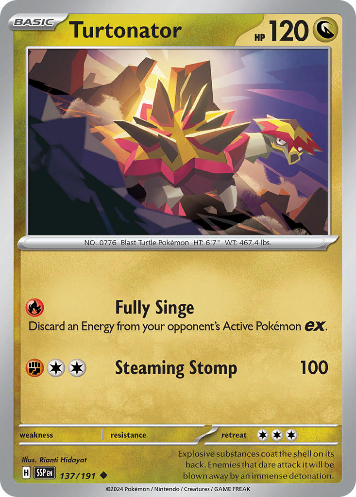 (137/191) Pokemon TCG Surging Sparks Single: Turtonator   Uncommon