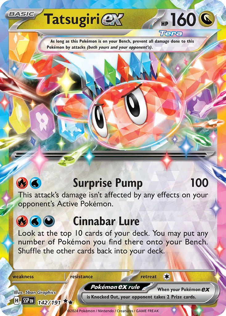 (142/191) Pokemon TCG Surging Sparks Single: Tatsugiri ex   Double Rare