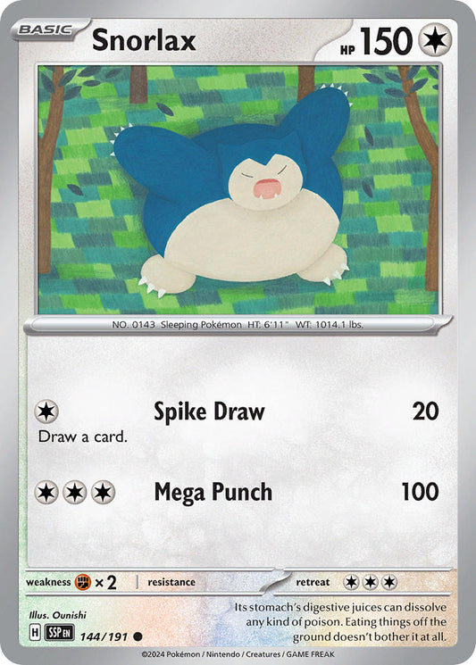 (144/191) Pokemon TCG Surging Sparks Single: Snorlax   Common