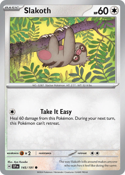 (145/191) Pokemon TCG Surging Sparks Single: Slakoth   Common