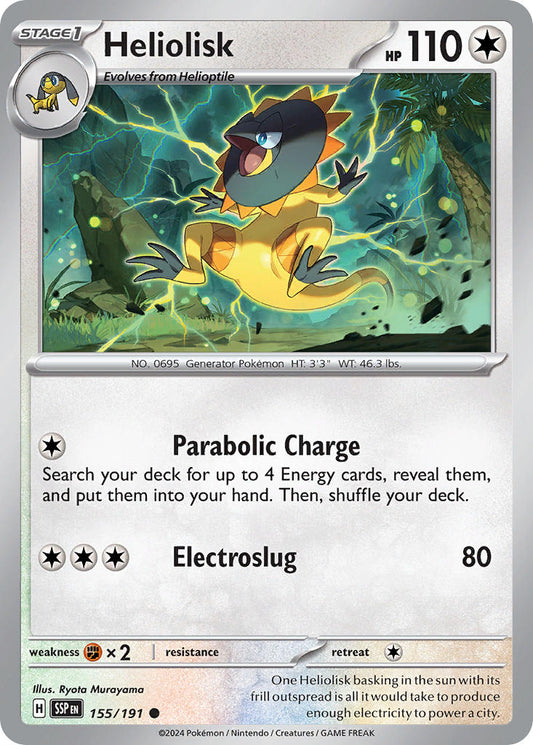 (155/191) Pokemon TCG Surging Sparks Single: Heliolisk   Common