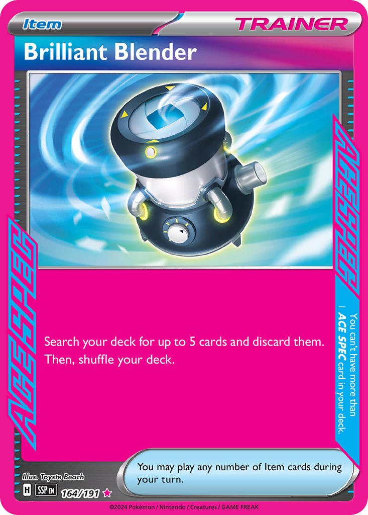 (164/191) Pokemon TCG Surging Sparks Single: Brilliant Blender  ACE Rare