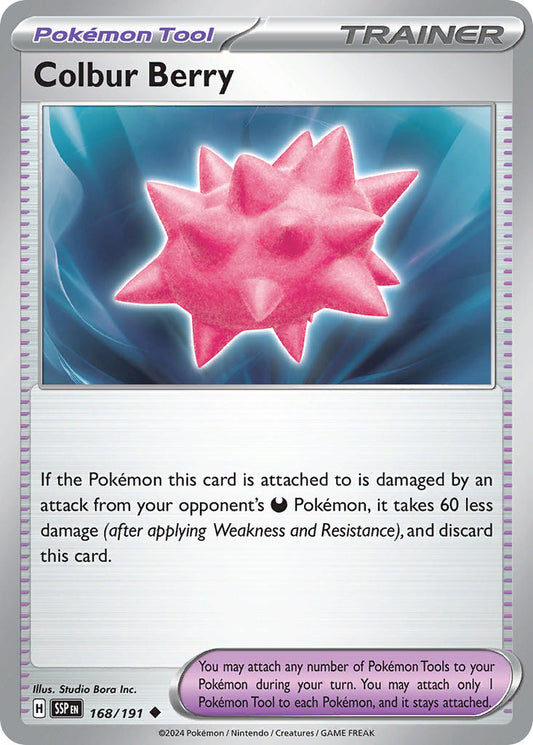 (168/191) Pokemon TCG Surging Sparks Single: Colbur Berry  Uncommon