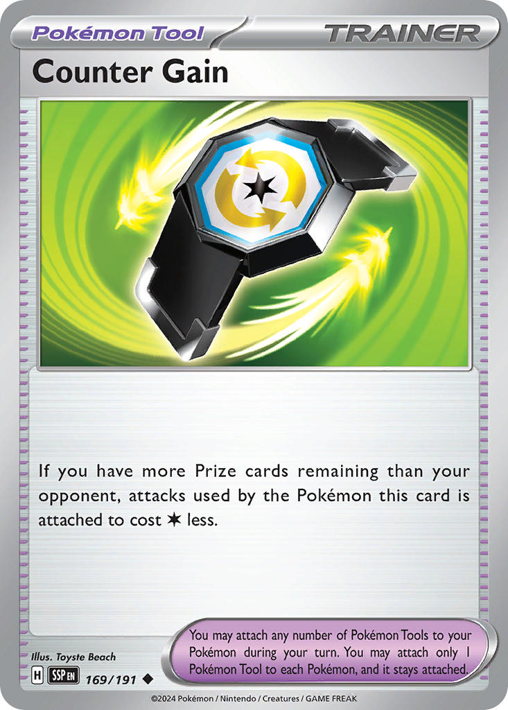 (169/191) Pokemon TCG Surging Sparks Single: Counter Gain  Uncommon