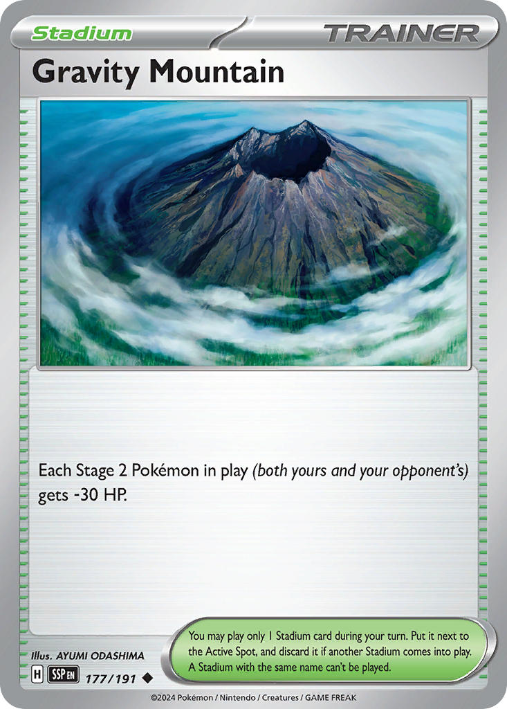 (177/191) Pokemon TCG Surging Sparks Single: Gravity Mountain  Uncommon