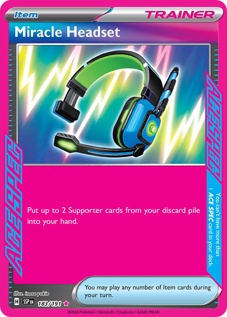 (183/191) Pokemon TCG Surging Sparks Single: Miracle Headset  ACE Rare