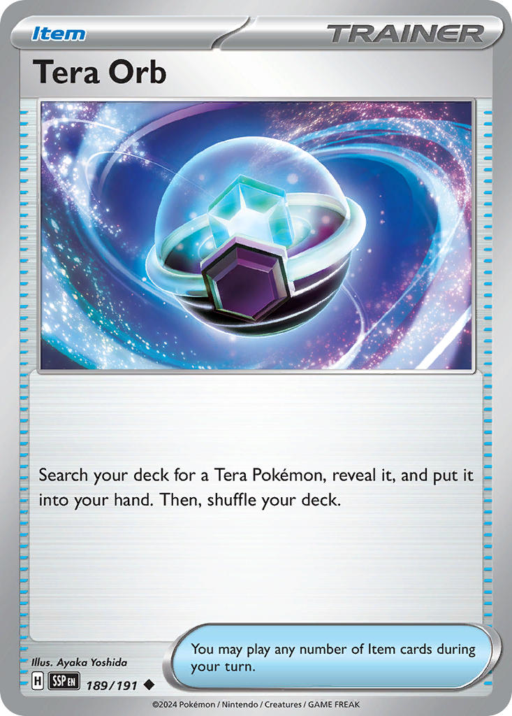 (189/191) Pokemon TCG Surging Sparks Single: Tera Orb  Uncommon