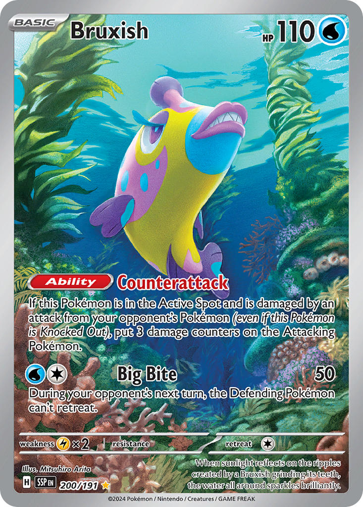 (200/191) Pokemon TCG Surging Sparks Single: Bruxish   Illustration Rare