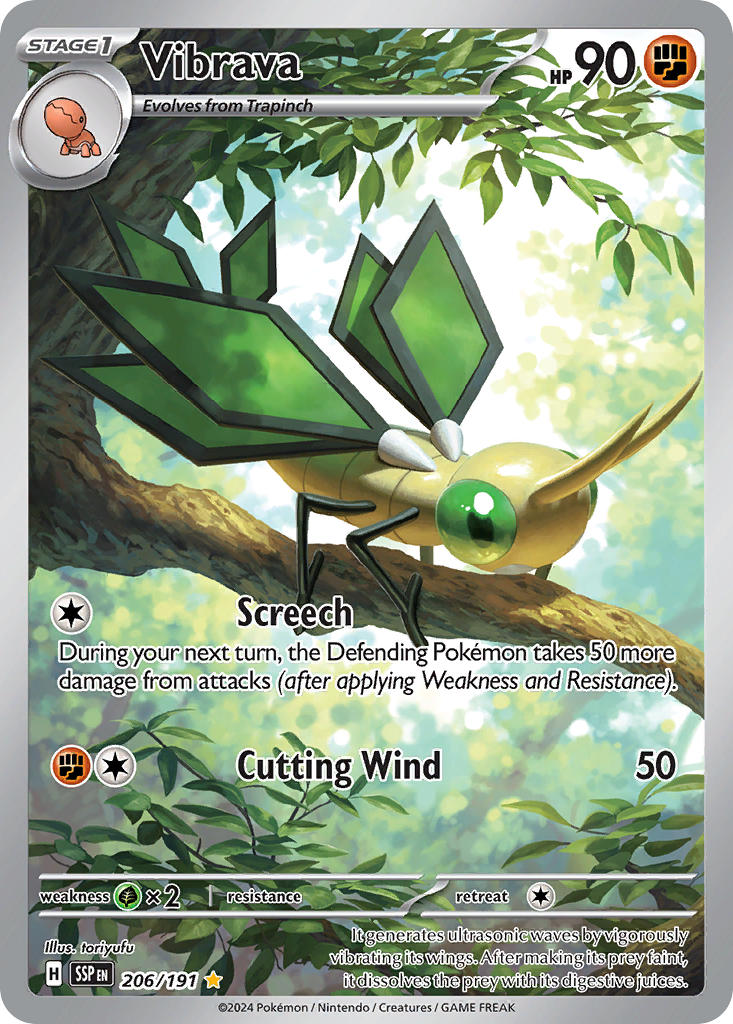 (206/191) Pokemon TCG Surging Sparks Single: Vibrava   Illustration Rare