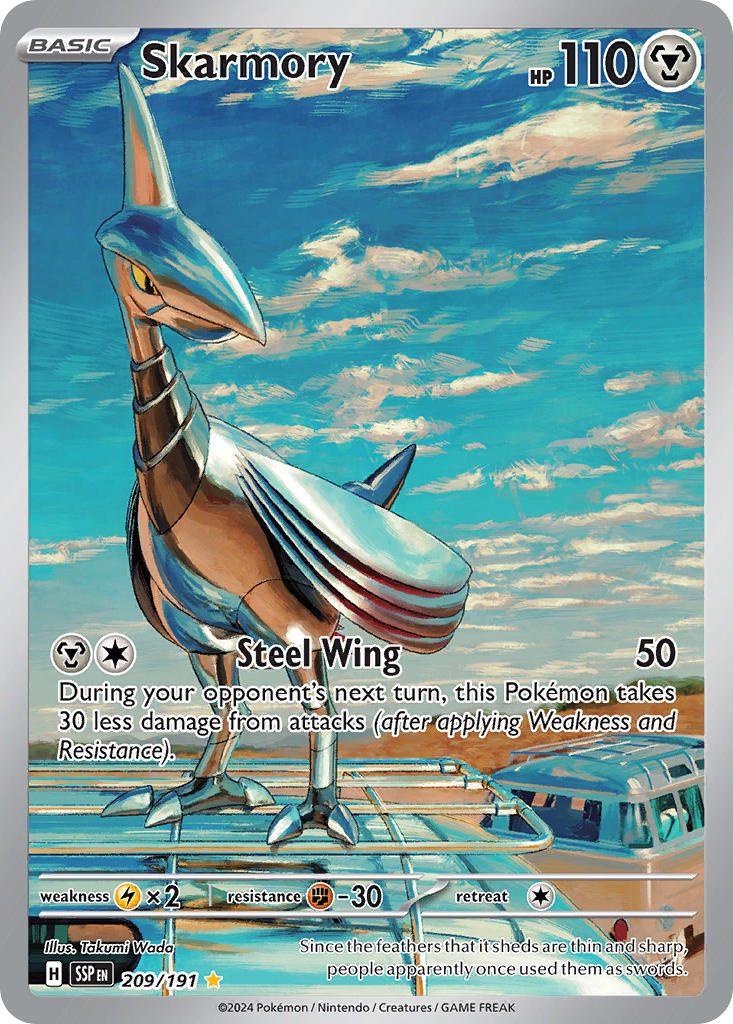 (209/191) Pokemon TCG Surging Sparks Single: Skarmory   Illustration Rare