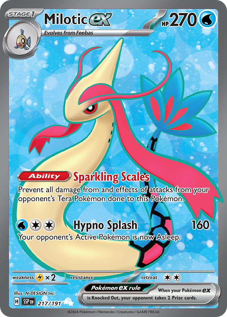 (217/191) Pokemon TCG Surging Sparks Single: Milotic ex   Ultra Rare