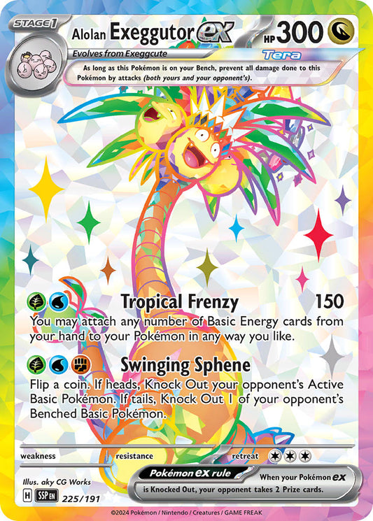 (225/191) Pokemon TCG Surging Sparks Single: Alolan Exeggutor ex   Ultra Rare