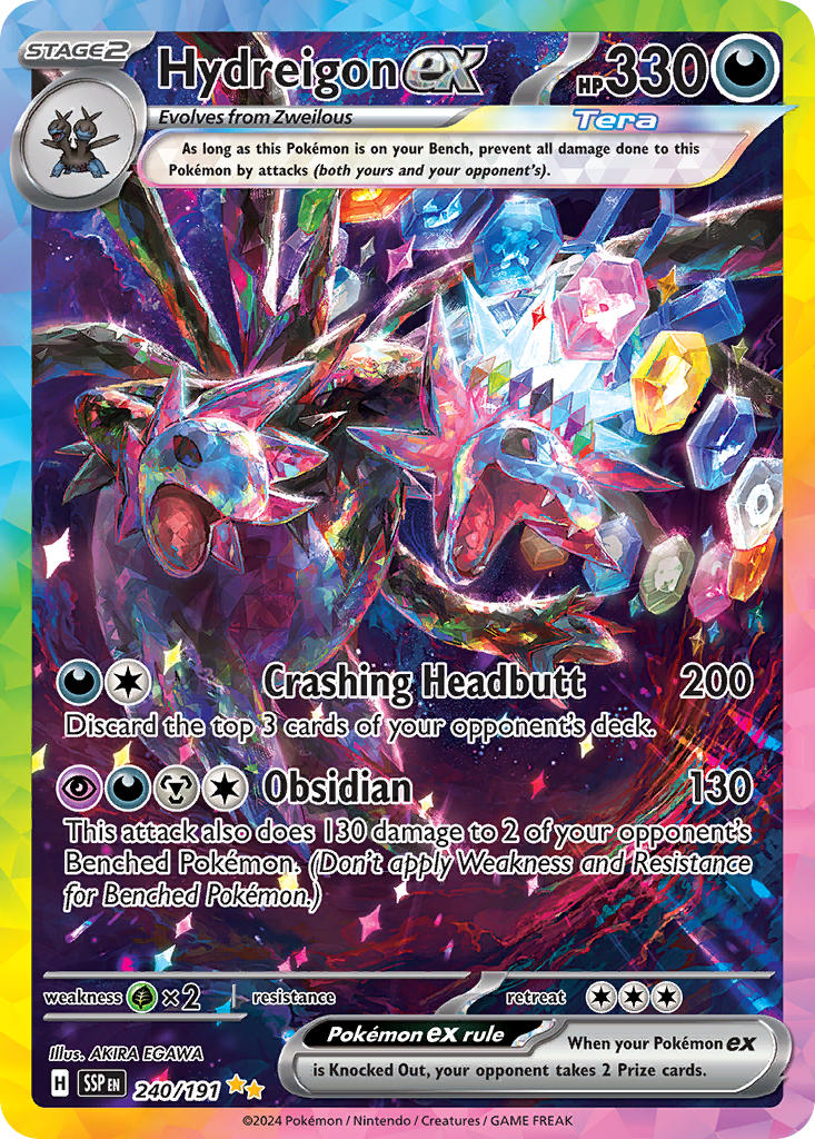 (240/191) Pokemon TCG Surging Sparks Single: Hydreigon ex   Special Illustration Rare