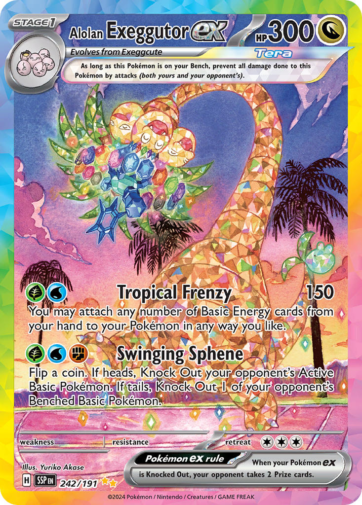 (242/191) Pokemon TCG Surging Sparks Single: Alolan Exeggutor ex   Special Illustration Rare