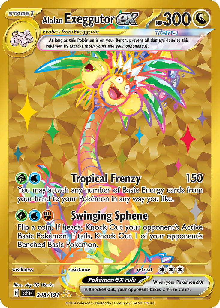 (248/191) Pokemon TCG Surging Sparks Single: Alolan Exeggutor ex   Secret Rare