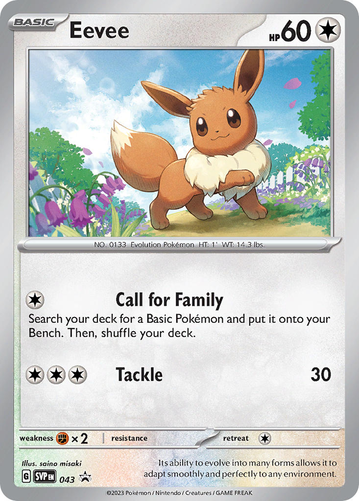 (043/ ) Pokemon TCG SV Black Star Promos Single: Eevee   Promo