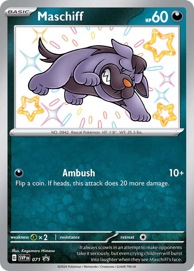 (071) Pokemon TCG SV Black Star Promos Single: Maschiff   Promo