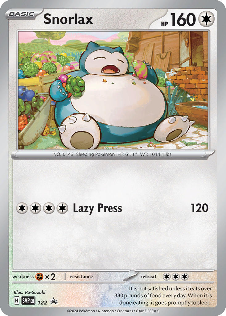 (122) Pokemon TCG SV Black Star Promos Single: Snorlax   Promo