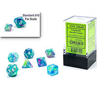 Chessex - Mini Festive Polyhedral 7 Die Set - Waterlily White