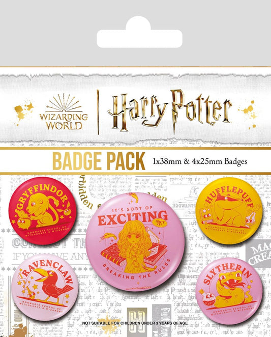 Harry Potter Pin-Back Badges 5-Pack Witty Witchcraft