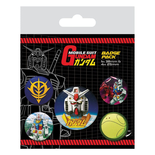 Mobile Suit Gundam Pin-Back Badges 5-Pack Intergalactic