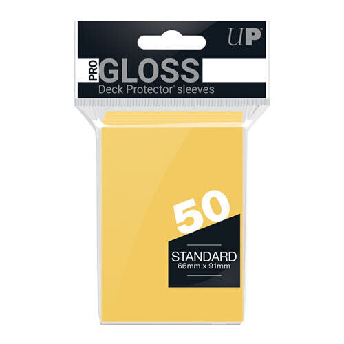 Ultra Pro Pro-Gloss Standard Deck Protector Sleeves - Solid Yellow - 50ct