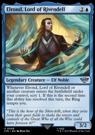 (049) Magic The Gathering The Lord of the Rings: Tales of Middle-earth Single: Elrond, Lord of Rivendell  Uncommon