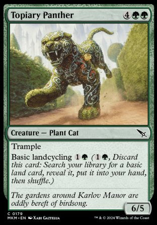 (179) Magic The Gathering Murders at Karlov Manor Single: Topiary Panther  Common